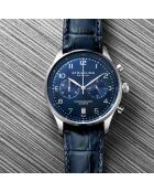 Montre Homme en Cuir Quartz Monaco bleue