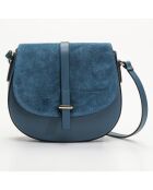 Amel Duck Schultertasche aus blauem Leder - 22,5x18,5x6 cm