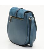 Amel Duck Schultertasche aus blauem Leder - 22,5x18,5x6 cm