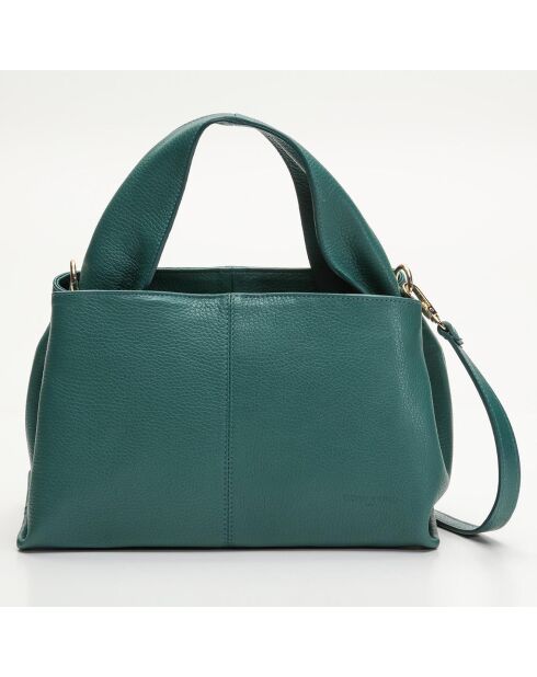 Sac à main en Cuir Ellis vert - 18x28x16 cm