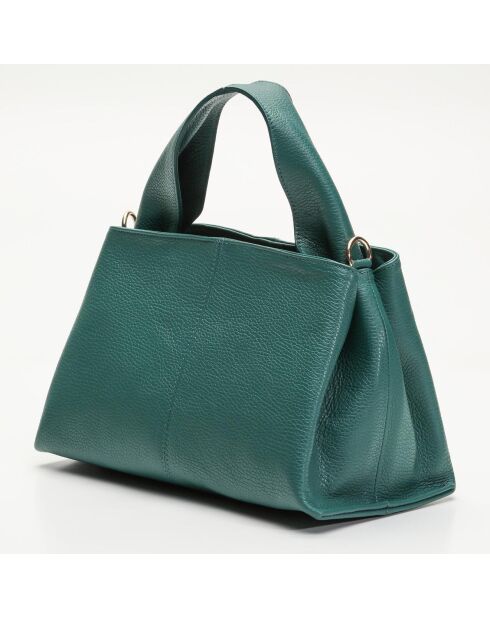Sac à main en Cuir Ellis vert - 18x28x16 cm