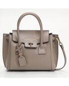 Sac à main en Cuir Jany taupe - 25x19x7 cm