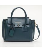 Jeny eendenblauwe leren handtas - 25x19x7 cm