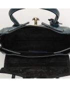 Jeny eendenblauwe leren handtas - 25x19x7 cm