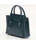 Jeny eendenblauwe leren handtas - 25x19x7 cm