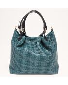 Dunkelgrüne Reina Lederhandtasche - 33x16x31 cm