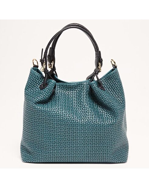 Dunkelgrüne Reina Lederhandtasche - 33x16x31 cm