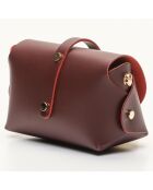 Sac bandoulière en Cuir Zephyr bordeaux - 16x10x9 cm