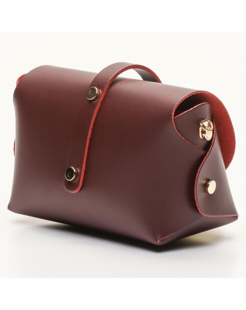 Sac bandoulière en Cuir Zephyr bordeaux - 16x10x9 cm