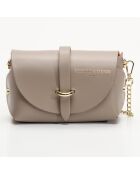 Zephyrd Schultertasche aus taupefarbenem Leder - 16x10x9 cm