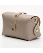 Zephyrd Schultertasche aus taupefarbenem Leder - 16x10x9 cm