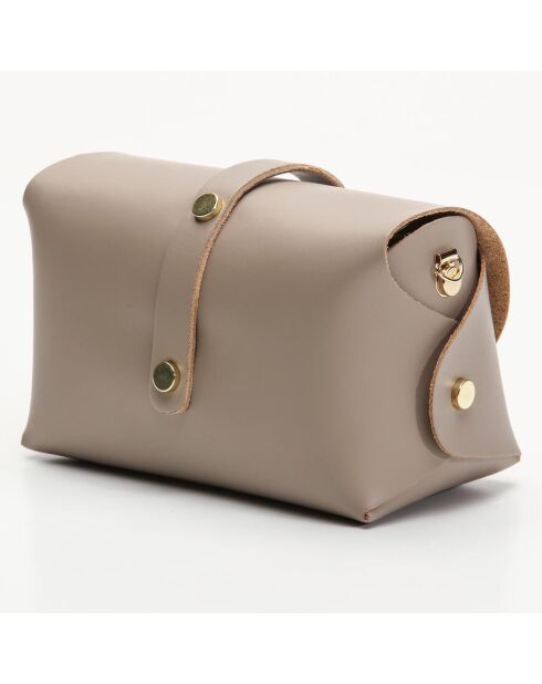 Sac bandoulière en Cuir Zephyrd taupe - 16x10x9 cm