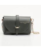 Sac bandoulière en Cuir Zephyr vert bouteille - 16x10x9 cm
