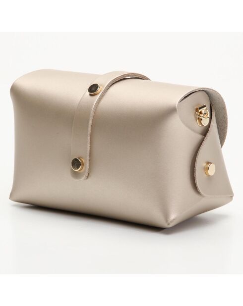 Schultertasche Zephyr aus goldfarbenem Leder - 16x10x9 cm