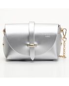Sac bandoulière en Cuir Zephyr argenté - 16x10x9 cm