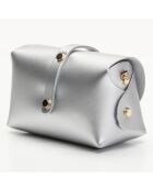 Sac bandoulière en Cuir Zephyr argenté - 16x10x9 cm