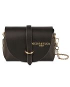 Zephyr zwarte leren schoudertas - 16x10x9 cm