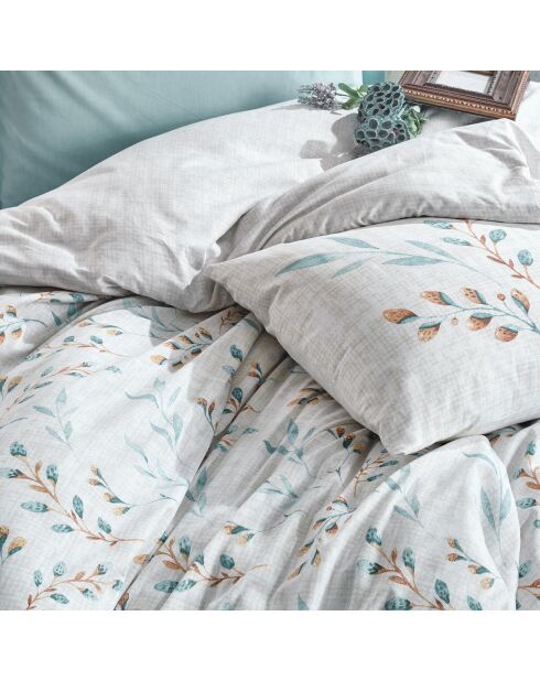 Parure housse de couette Lendell menthe/blanc