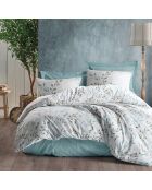 Parure housse de couette Lendell menthe/blanc