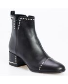 Bottines en Cuir Stef noires - Talon 5 cm