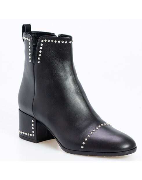 Bottines en Cuir Stef noires - Talon 5 cm