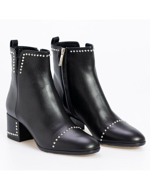 Bottines en Cuir Stef noires - Talon 5 cm