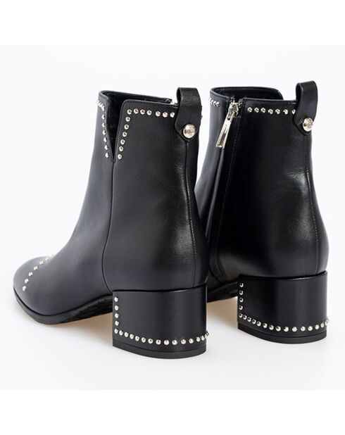 Bottines en Cuir Stef noires - Talon 5 cm