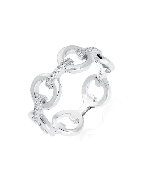 Bague Elise en Argent rhodié & Zircone