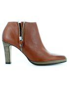 Bottines en Cuir Puzzle camel - Talon 10 cm