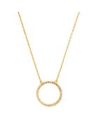 Collier Cercle de Vie en Argent doré & Zircone champagne