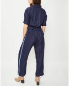 Combinaison manches courtes unie bleu marine
