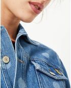 Veste en jean Polka bleue