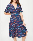 Robe Guépard bleu/multicolore