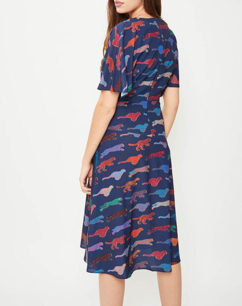 Robe Guépard bleu/multicolore