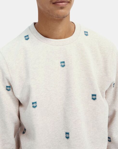 Sweat Allover imprimé  blanc/bleu