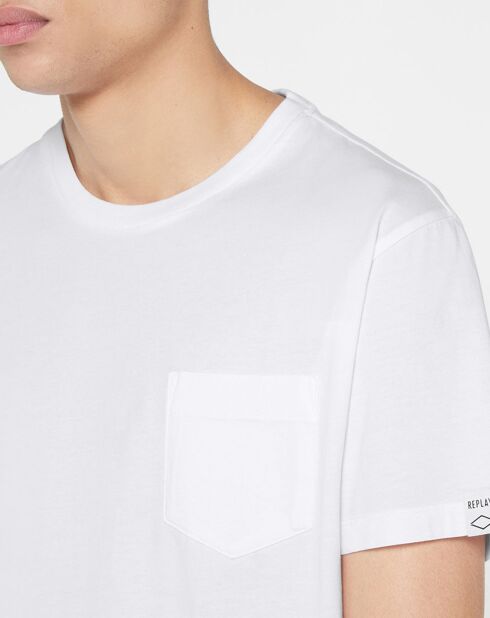 T-Shirt 100% Coton Bio pocket blanc