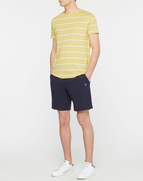 T-Shirt marinière jaune/blanc