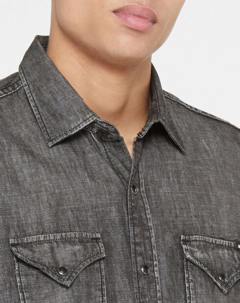 Chemise en Jean Slim Fit gris foncé