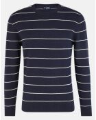 Pull en Cachemire mélangé Marinière Classic bleu marine