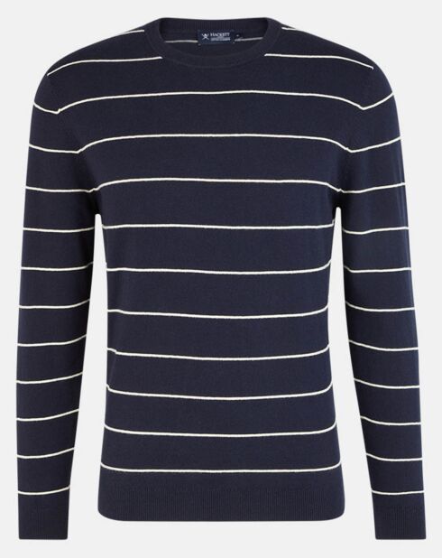 Pull en Cachemire mélangé Marinière Classic bleu marine
