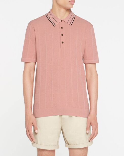 Polo Regular Fit en maille rétro rose