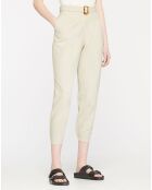 Pantalon droit avec ceinture Sophie beige