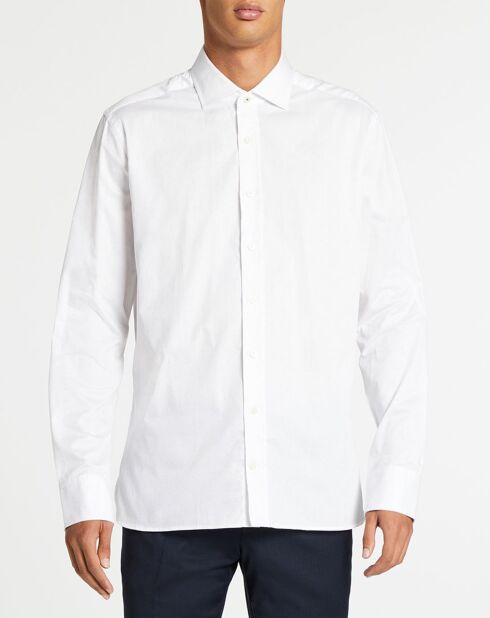 Chemise Slim Fit à pois blanche