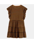 Robe rayée marron