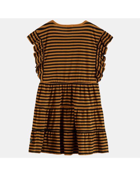 Robe rayée marron