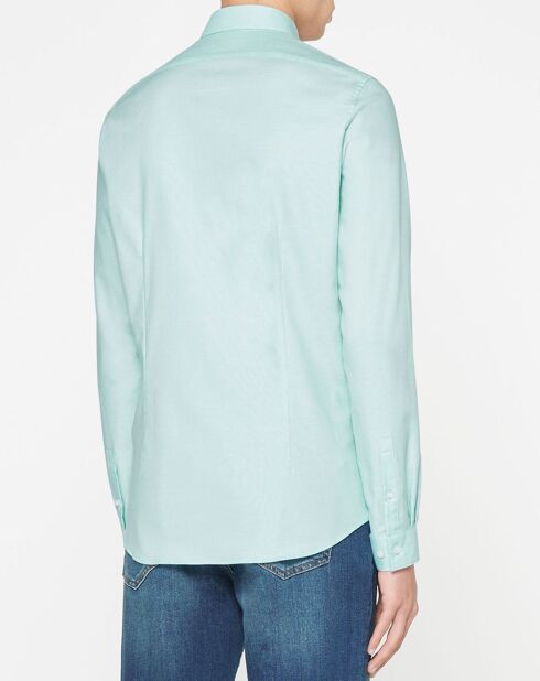 Lichtgroen, extra slank shirt met textuur