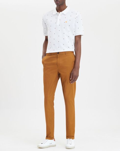 Pantalon chino en Coton Bio Slim Fit marron