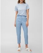 T-Shirt 100% Lin rayé bleu/blanc