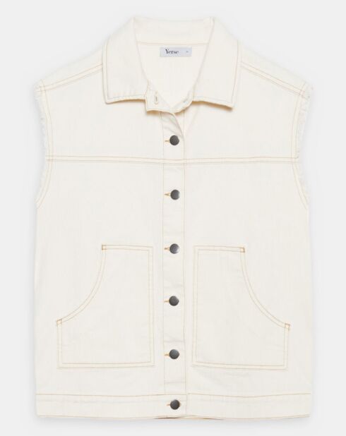 Veste en Jean sans manches Jeanne écrue