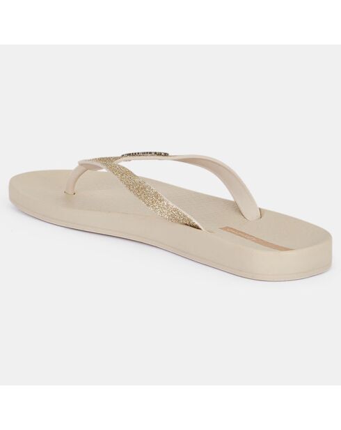 Tongs Lolita beiges/doré